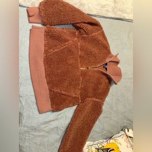 Sherpa Rosie pink 3/4 zip jacket